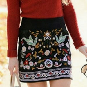 Black embroidered skirt